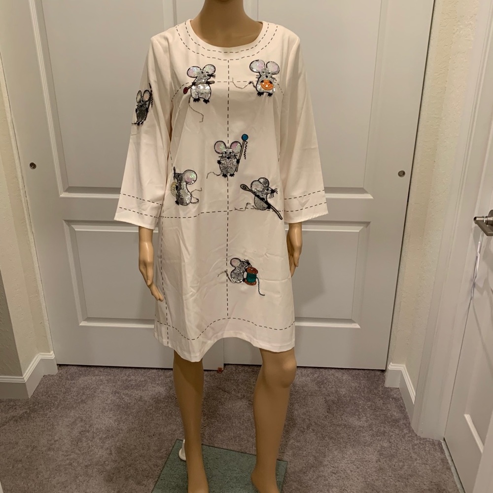 Dolce & Gabbana crepe shift mouse dress /REPLICA